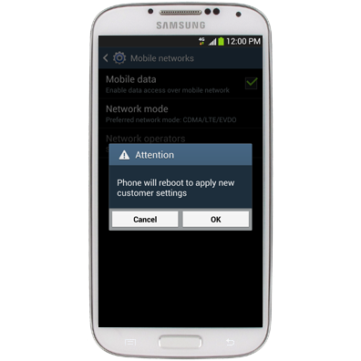 Galaxy S4 Phone Reboot
