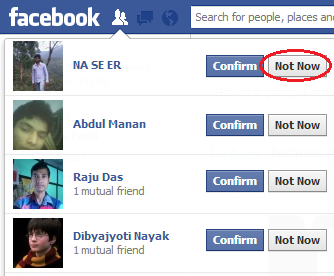 Facebook Not Now