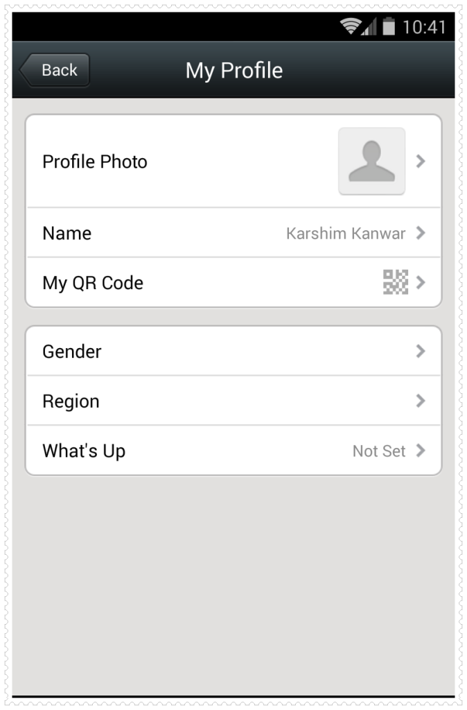 WeChat My Profile