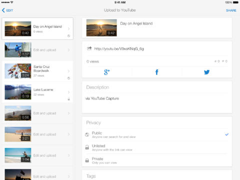 YouTube Video Upload from iPad Mini