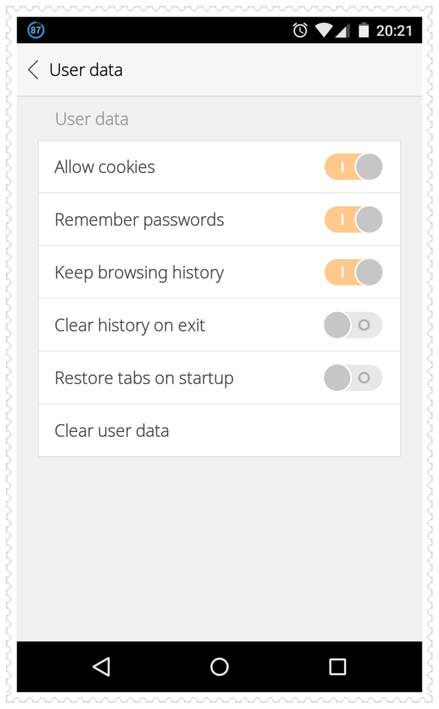 CM Browser Clear Data