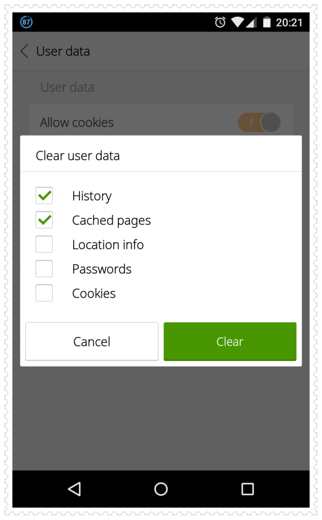 CM Browser Deleting History