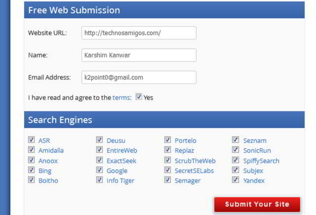 Free Web Submissions